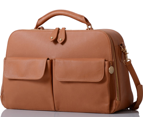Madison Leather Nappy Bag two hatch