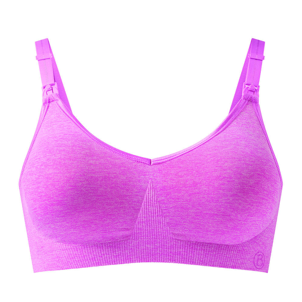 Bravado Body Silk Seamless Yoga Nursing Bra (Pink Heather) - two hatch