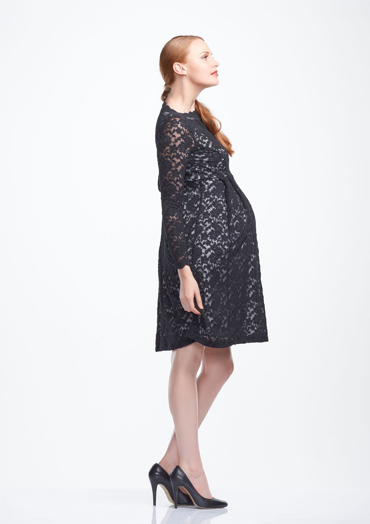 Velvet Long Maternity Dress With Sleeves | Baby Exo – BabyExo